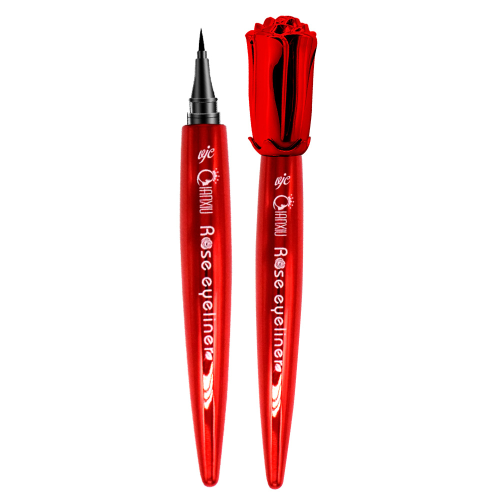 QianXin/qian xiu Q173 red rose eyeliner cool black quick - dry waterproof not easy to dye liquid eyeliner makeup