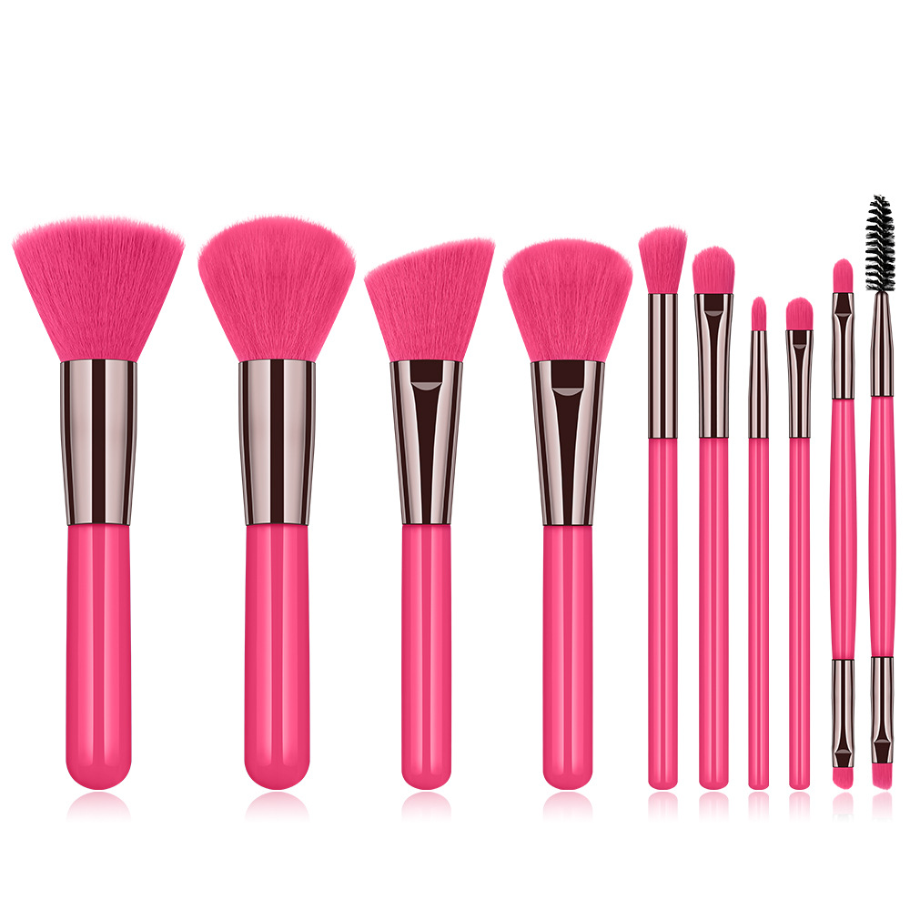 Makeup Brush Set Full Set of Beauty Tools Plastic Handle Fiber Hair Eye Shadow Brush Eye Brush Eyebrow Brush