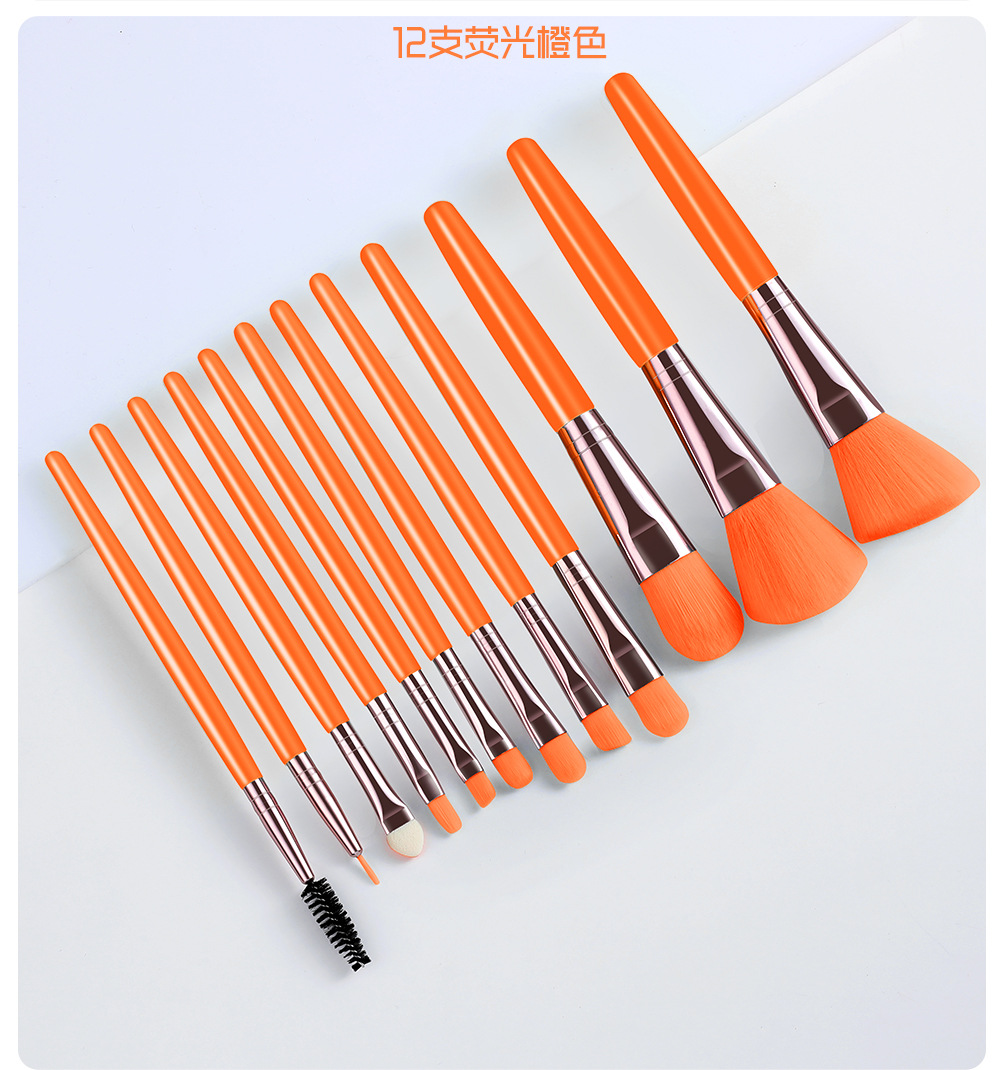 Makeup Brush Set Full Set of Beauty Tools Plastic Handle Fiber Hair Eye Shadow Brush Eye Brush Eyebrow Brush