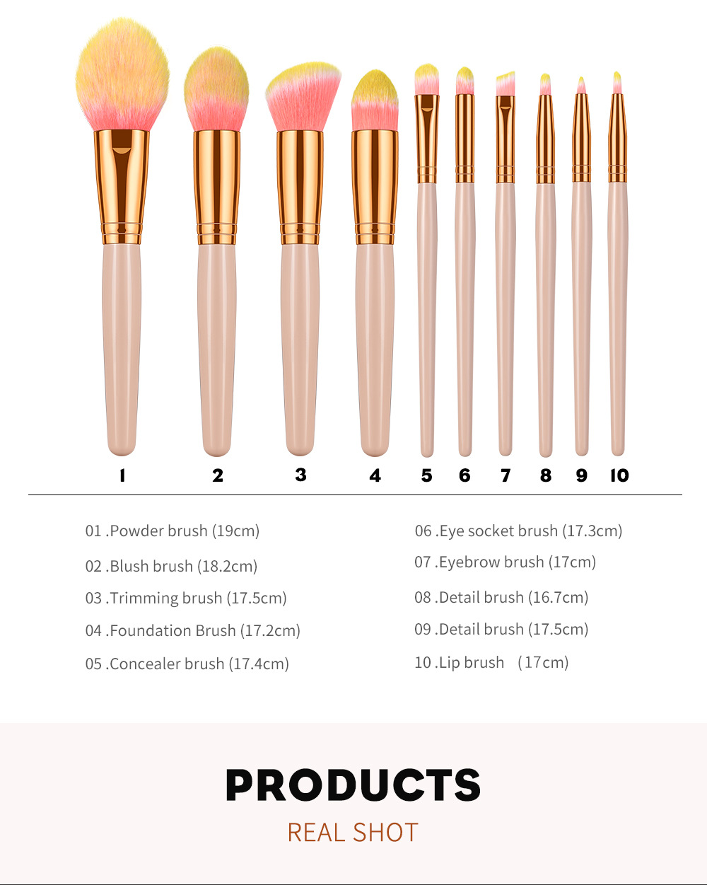 10 PCs Makeup Brush Set Full Set of Beauty Tools Powder Foundation Brush Eye Shadow Brush Wooden Handle Makeup 10 PCs Makeup Brush Set Full Set of Beauty Tools Powder Foundation Brush Eye Shadow Brush Wooden Handle Makeup