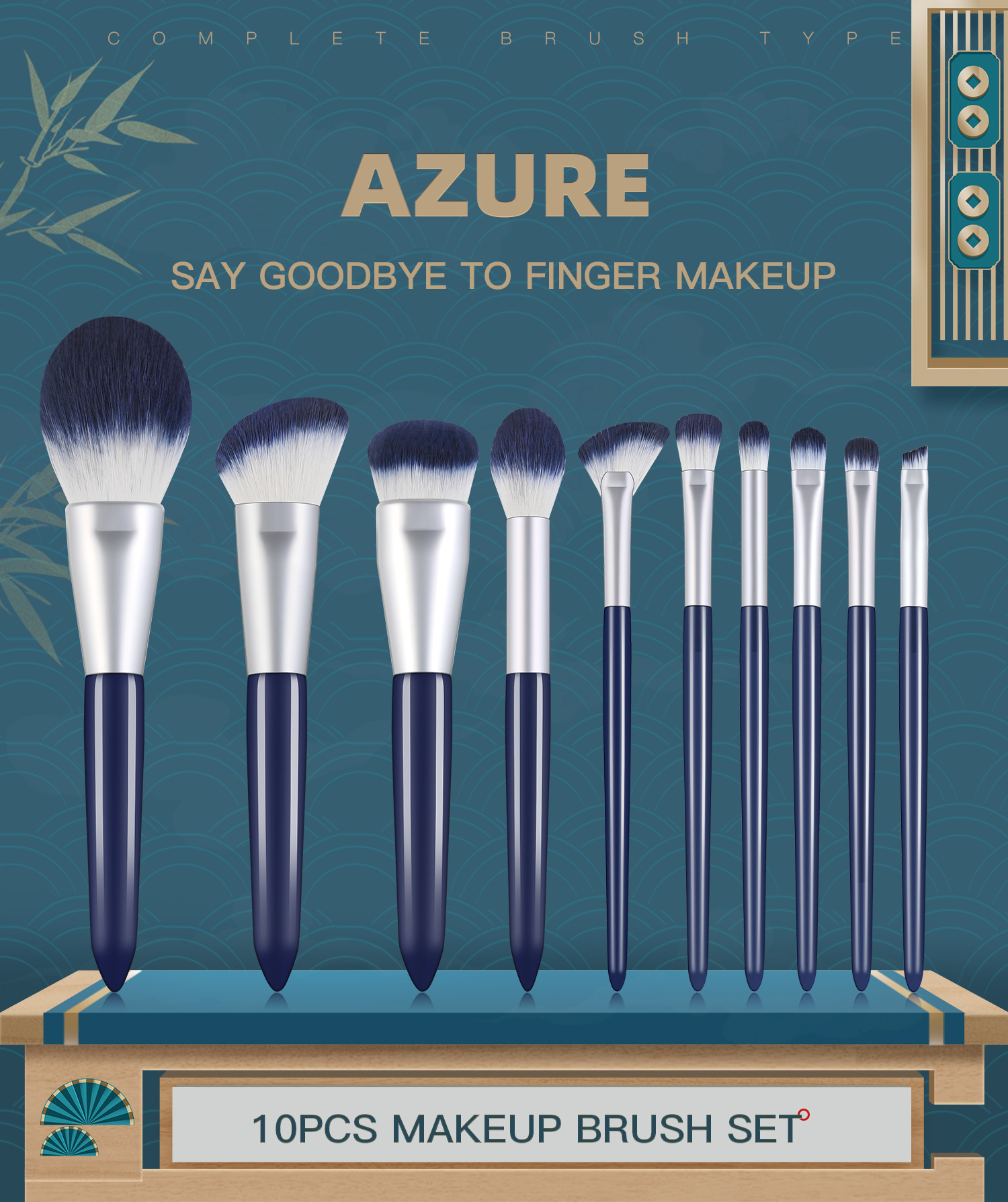 10 PCs Makeup Brush Set Full Set of Beauty Tools Powder Foundation Brush Eye Shadow Brush Wooden Handle Makeup 10 PCs Makeup Brush Set Full Set of Beauty Tools Powder Foundation Brush Eye Shadow Brush Wooden Handle Makeup