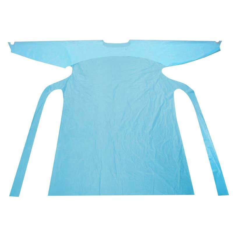 CPE gown laboratory isolation garment with thumb button sleeve as plastic and oil proof CPE gown laboratory isolation garment with thumb button sleeve as plastic and oil proof