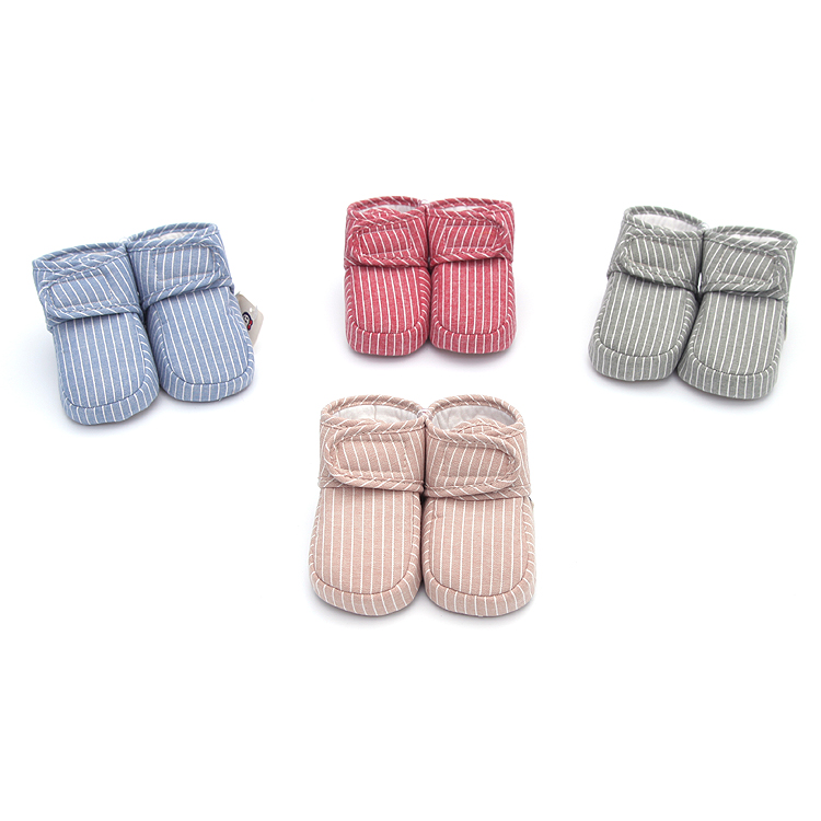 Snow Baby Shoes No Heel Slippage Shoes Stripes