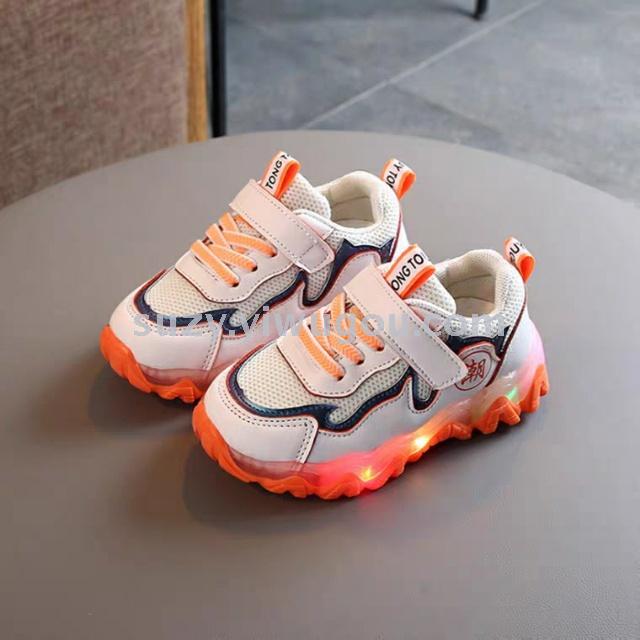 Baby Shoes Lighting Sneakers Men Spring Girls Dad Shoes Soft Small Children&#039;s Children Shoes
