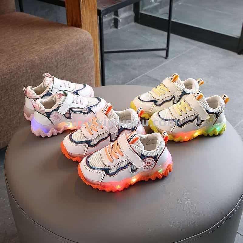 Baby Shoes Lighting Sneakers Men Spring Girls Dad Shoes Soft Small Children&#039;s Children Shoes
