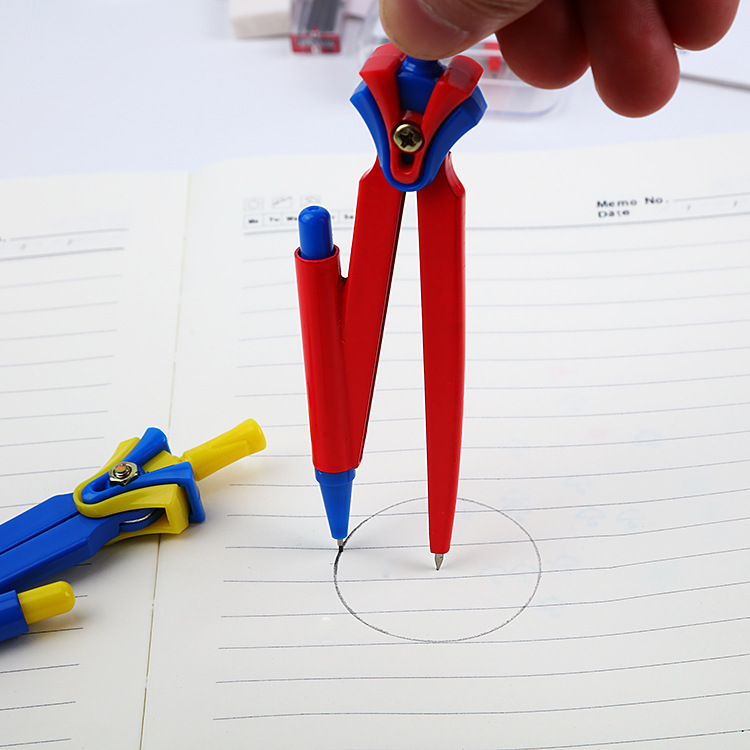 Cartoon students stationery compasses geometric drawing tools with lead cartridge box manufacturers direct