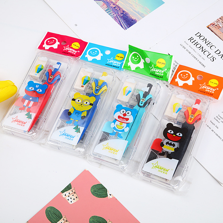 Cartoon students stationery compasses geometric drawing tools with lead cartridge box manufacturers direct