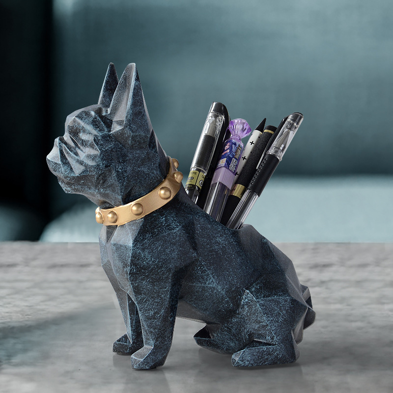Nordic Resin Crafts Puppy Storage Pencil Vase Decoration Home Living Room Study Bedroom Multifunctional Decorations