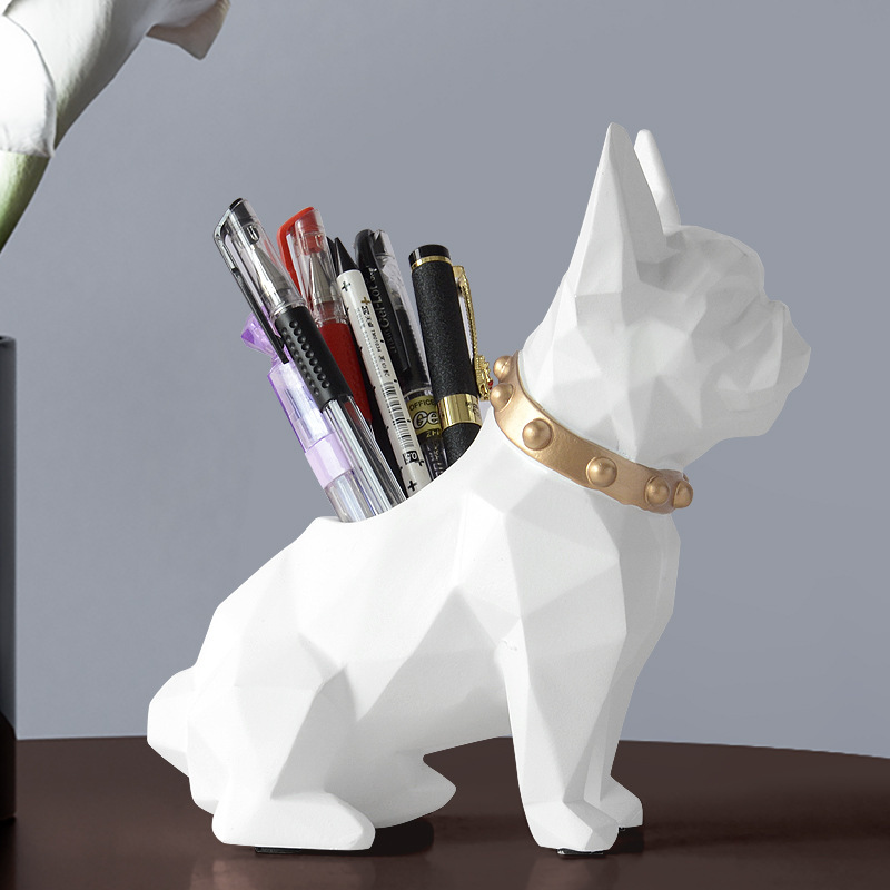 Nordic Resin Crafts Puppy Storage Pencil Vase Decoration Home Living Room Study Bedroom Multifunctional Decorations