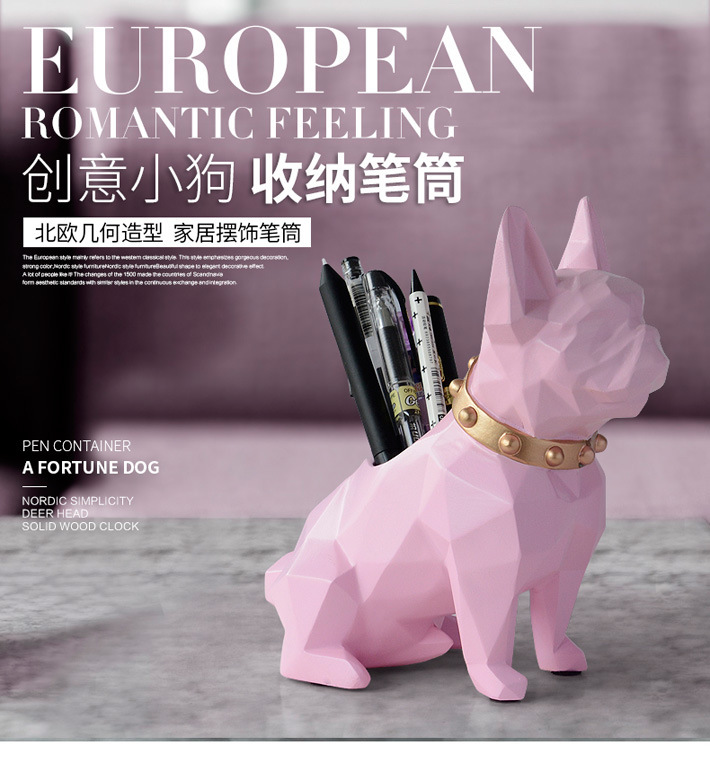 Nordic Resin Crafts Puppy Storage Pencil Vase Decoration Home Living Room Study Bedroom Multifunctional Decorations