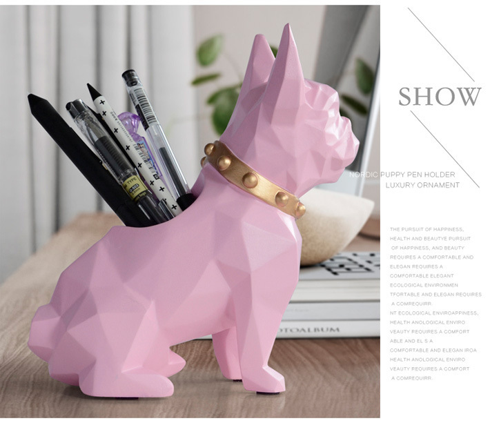 Nordic Resin Crafts Puppy Storage Pencil Vase Decoration Home Living Room Study Bedroom Multifunctional Decorations