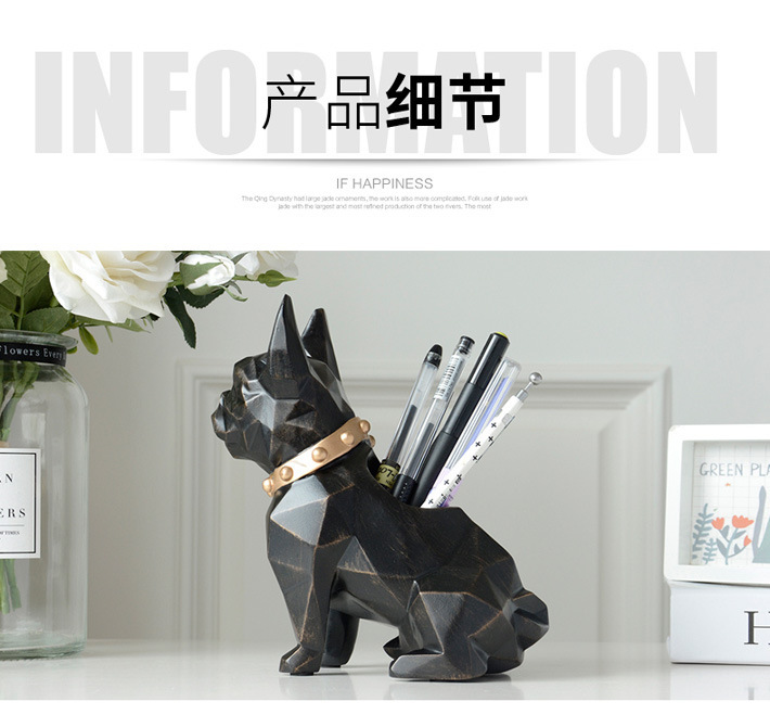 Nordic Resin Crafts Puppy Storage Pencil Vase Decoration Home Living Room Study Bedroom Multifunctional Decorations