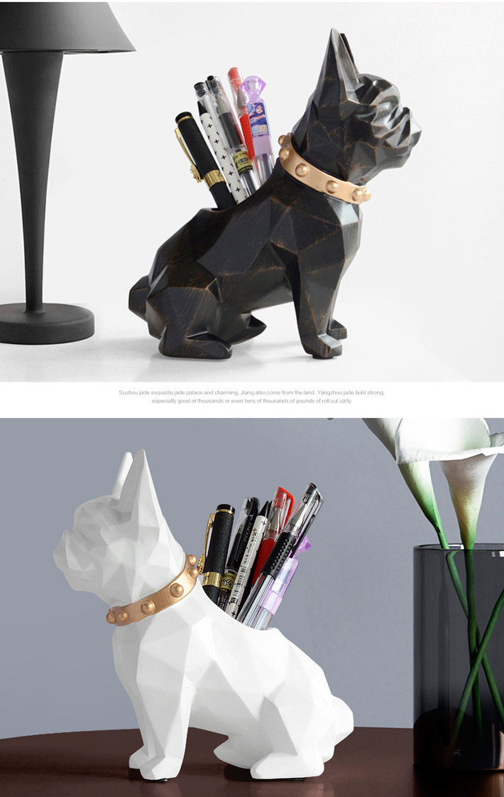 Nordic Resin Crafts Puppy Storage Pencil Vase Decoration Home Living Room Study Bedroom Multifunctional Decorations