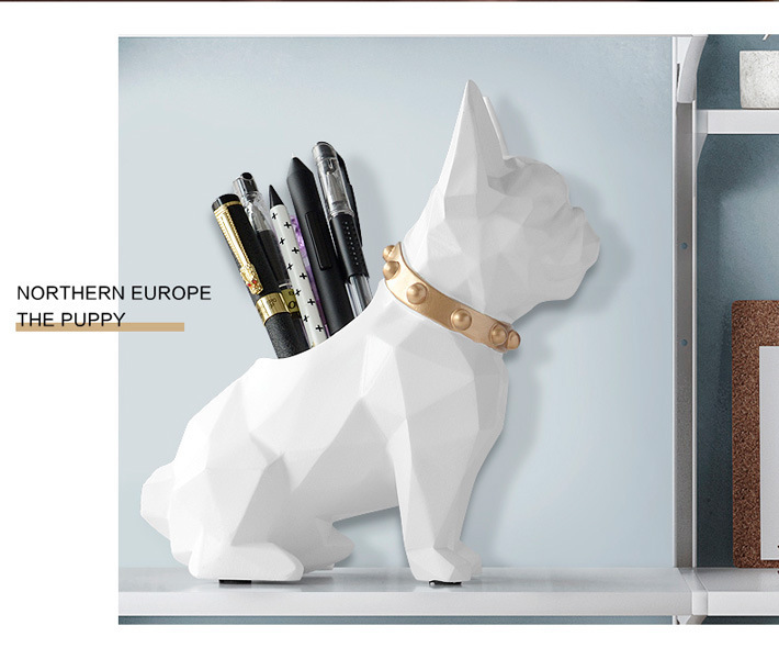 Nordic Resin Crafts Puppy Storage Pencil Vase Decoration Home Living Room Study Bedroom Multifunctional Decorations