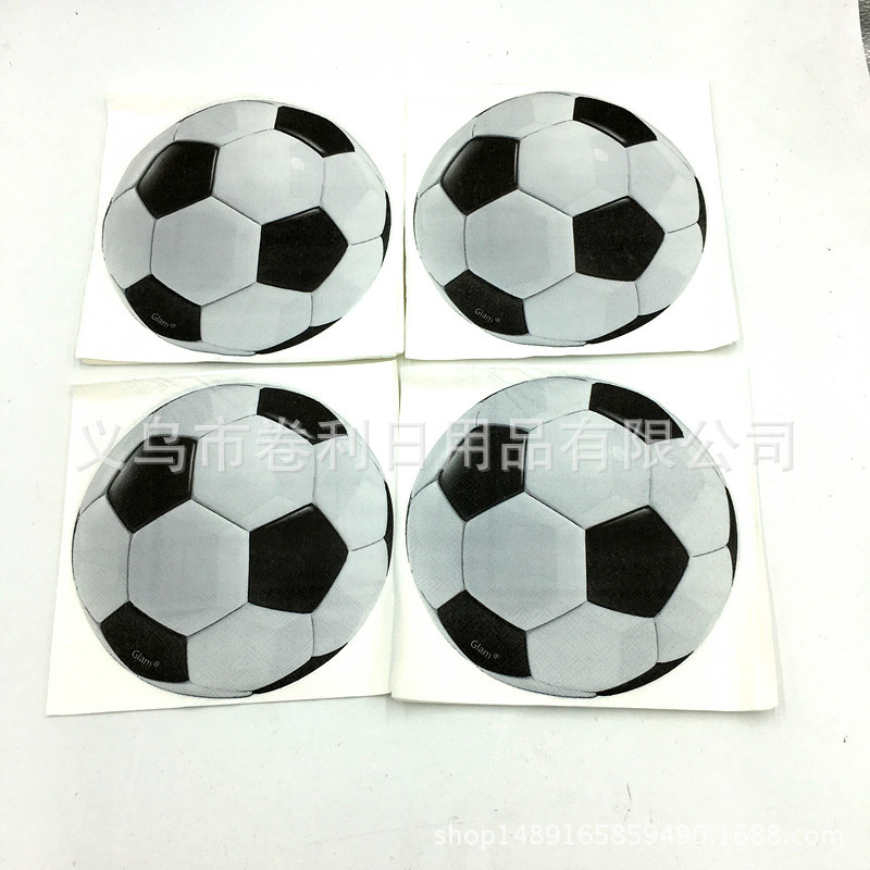 White Football Paper Towel Football Paper Plate Football Party Suit Football Triangle Flag Football Paper Cup