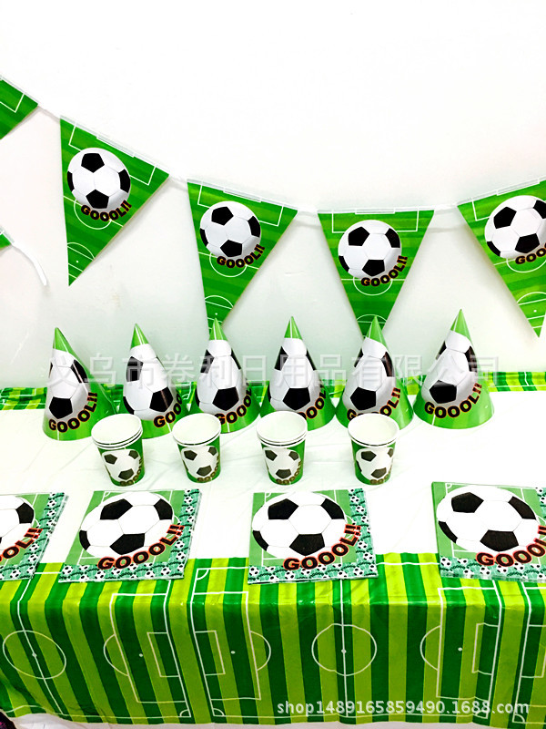 White Football Paper Towel Football Paper Plate Football Party Suit Football Triangle Flag Football Paper Cup