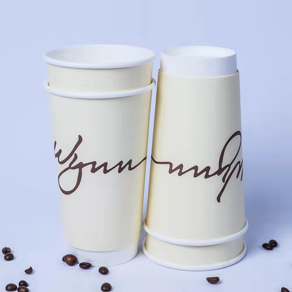 Factory Wholesale Disposable Milk Tea and Coffee Paper Cup Customized Cool Drinks Cup Take-out Catering Paper  Paper Cup