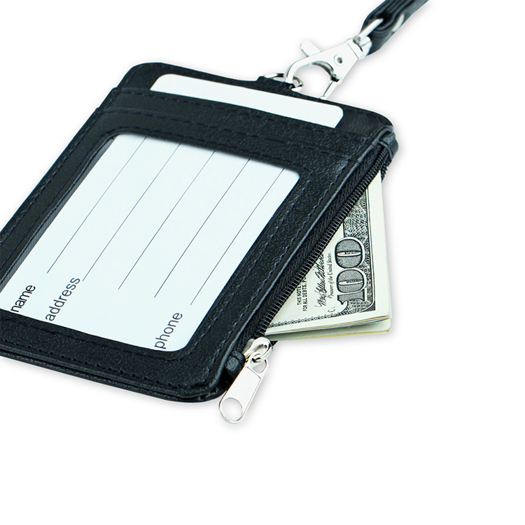 Wholesale Pu Work Permit Tag Lanyard Bus Card Holder Multiple Card Slots Student Chest Card Transparent Card Holder