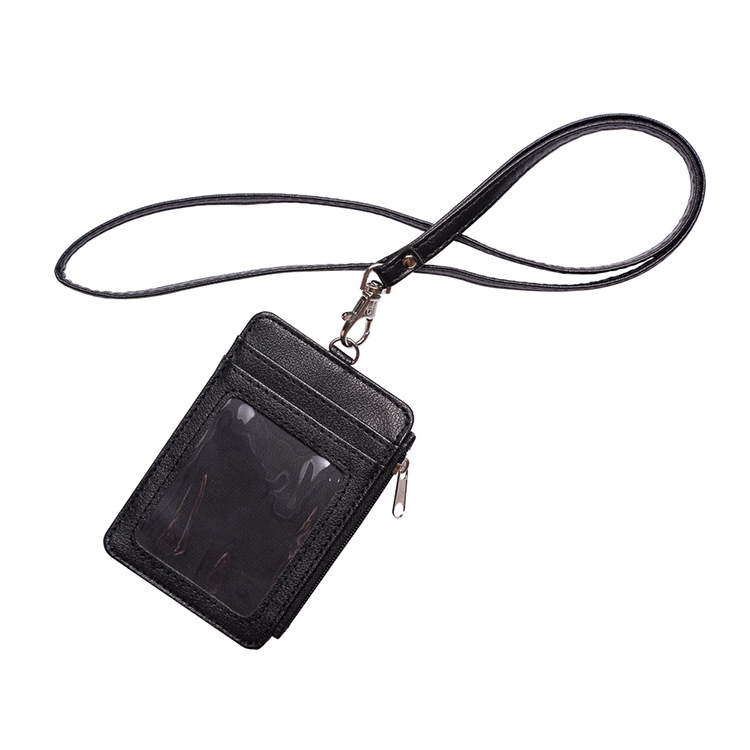 Wholesale Pu Work Permit Tag Lanyard Bus Card Holder Multiple Card Slots Student Chest Card Transparent Card Holder
