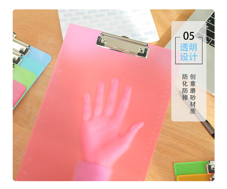 Student Notes Writing Pad Clip A4 Plastic Transparent Board Clip Office Signature Board Vertical Pad Note Board Folder