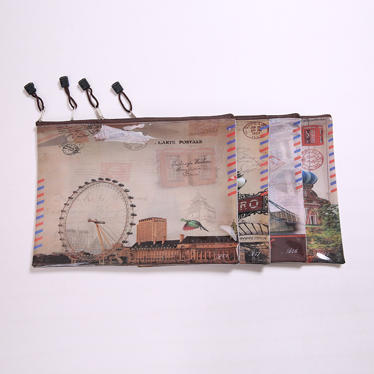 Wholesale plastic PVC cartoon paper bag fashion folder information bag