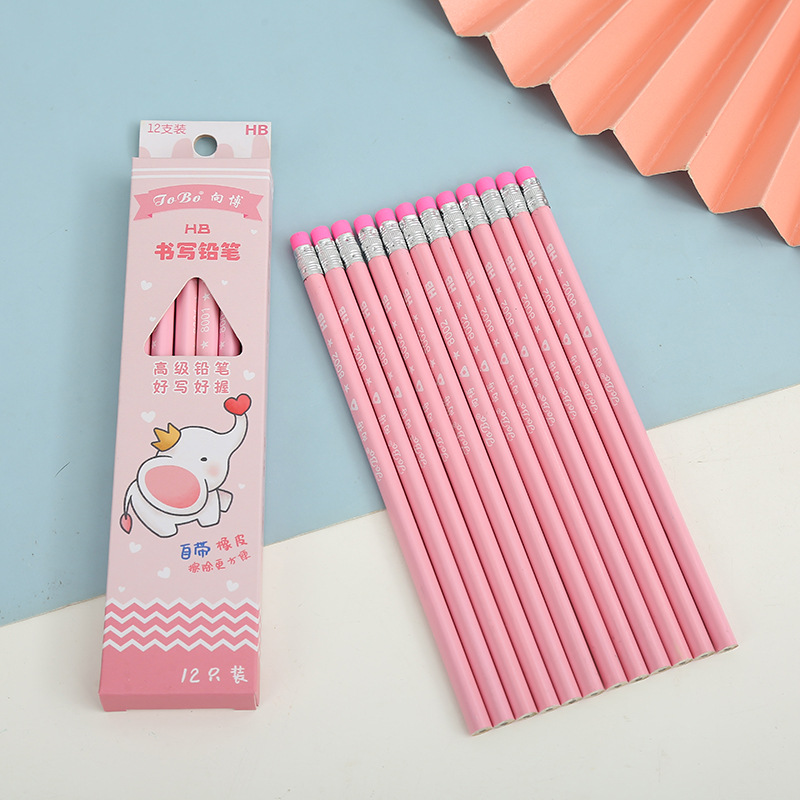 Candy Color Cartoon Pencil HB Children Writing Pencil with Eraser Pencil Kindergarten Student Prize Small Gift