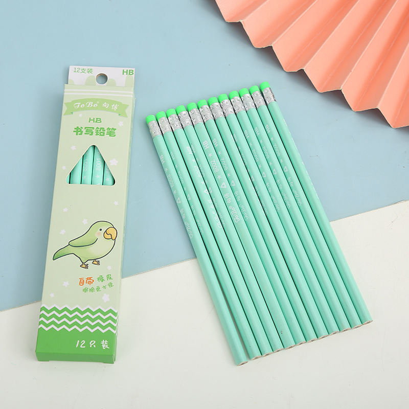 Candy Color Cartoon Pencil HB Children Writing Pencil with Eraser Pencil Kindergarten Student Prize Small Gift