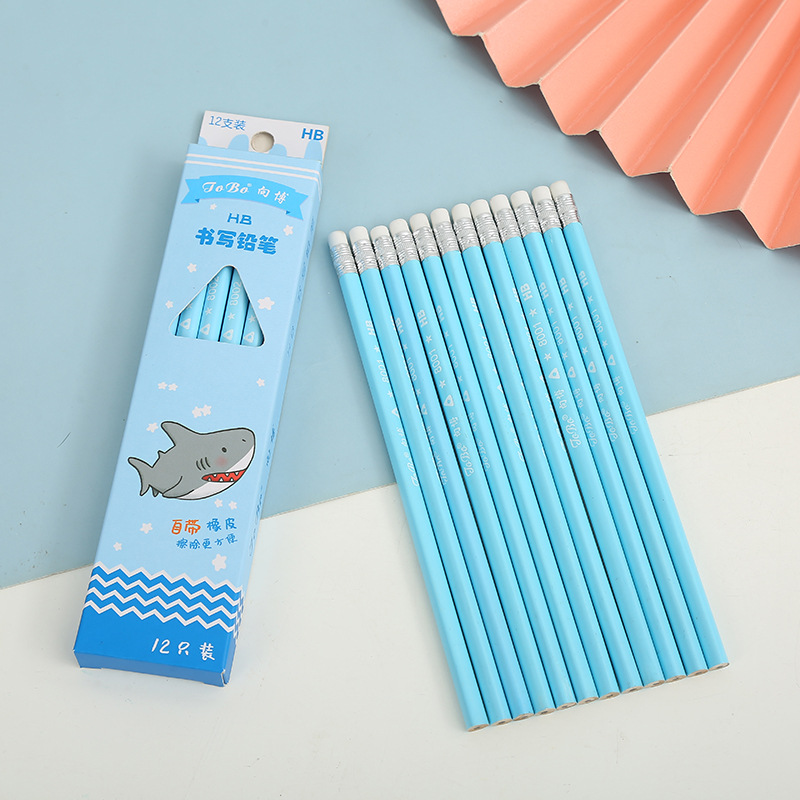 Candy Color Cartoon Pencil HB Children Writing Pencil with Eraser Pencil Kindergarten Student Prize Small Gift