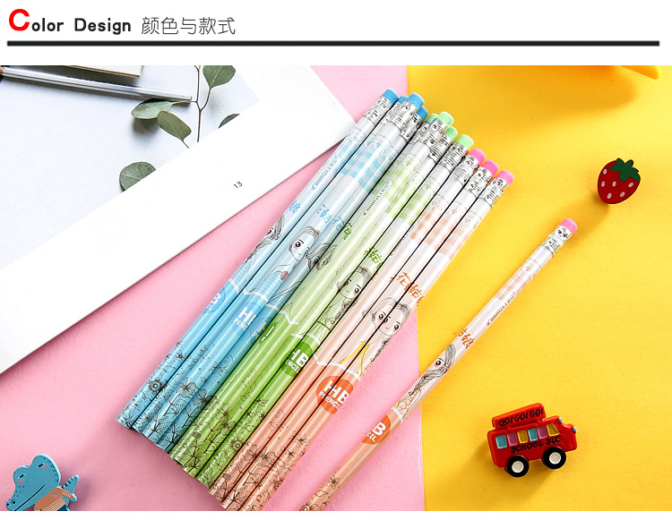 Factory Direct Sales Children's Cartoon round Writing Pencil HB Elementary School Student Pens for Writing Letters Factory Direct Sales Children's Cartoon round Writing Pencil HB Elementary School Student Pens for Writing Letters