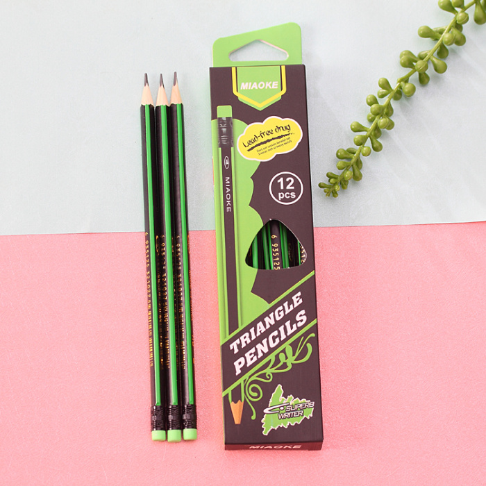 Manufacturer direct HB triangular rod string pencil writing pencil