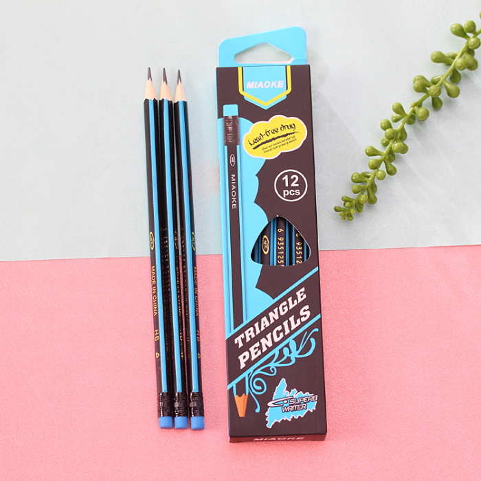 Manufacturer direct HB triangular rod string pencil writing pencil