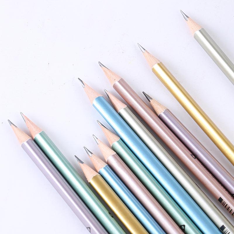 12 PCs Boxed Eco-friendly Log Pencil Children Student Writing Practice Drawing Pencil HB Lead-Free Pencils