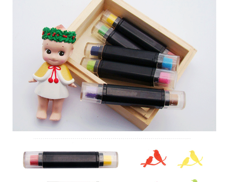 Factory direct wholesale dual color ink pens ink pens with two heads color stamp pad Factory direct wholesale dual color ink pens ink pens with two heads color stamp pad
