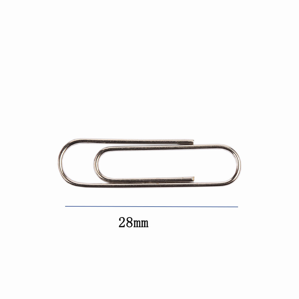 Manufacturer direct shot silver nickel plated color paper clip 28 mm metal paper clip material fixation needle