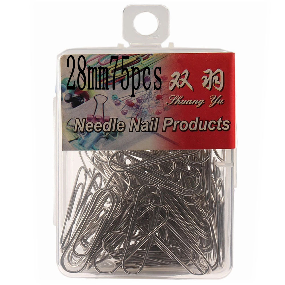 Manufacturer direct shot silver nickel plated color paper clip 28 mm metal paper clip material fixation needle