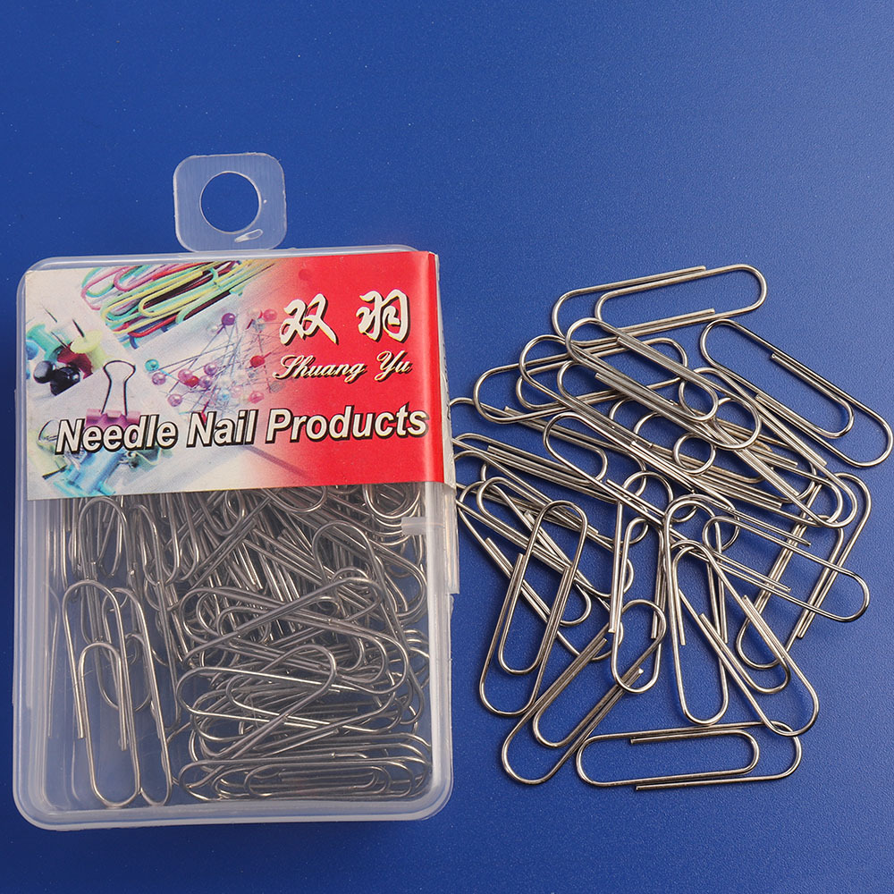 Manufacturer direct shot silver nickel plated color paper clip 28 mm metal paper clip material fixation needle
