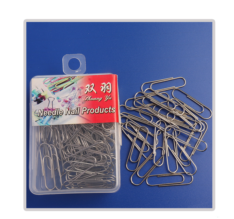 Manufacturer direct shot silver nickel plated color paper clip 28 mm metal paper clip material fixation needle