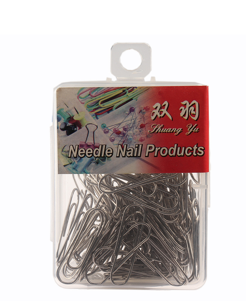 Manufacturer direct shot silver nickel plated color paper clip 28 mm metal paper clip material fixation needle