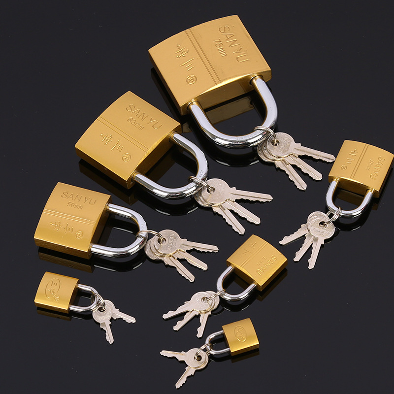 Open Padlock Imitation Copper Padlock Single Open MultiSpecification Lock Head Household Watch Box Lock Small Padlock