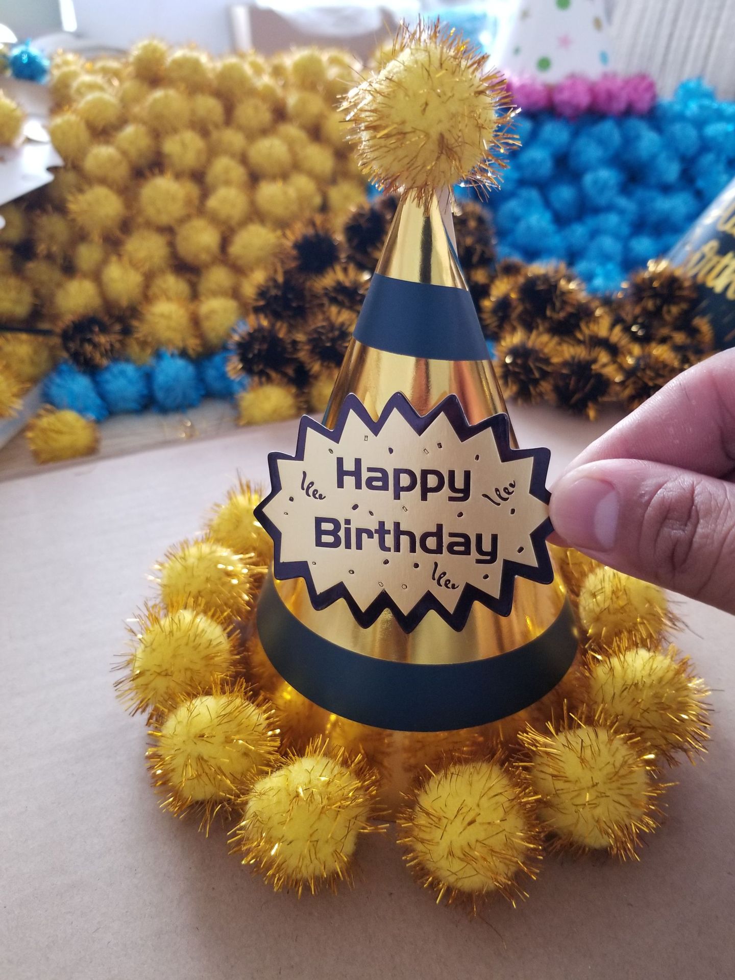 Children's Adult Birthday Hat Laser Reflective Pointed Ball Cap Party Cone Hat Crown Cap Fluffy Ball Cap Children's Adult Birthday Hat Laser Reflective Pointed Ball Cap Party Cone Hat Crown Cap Fluffy Ball Cap