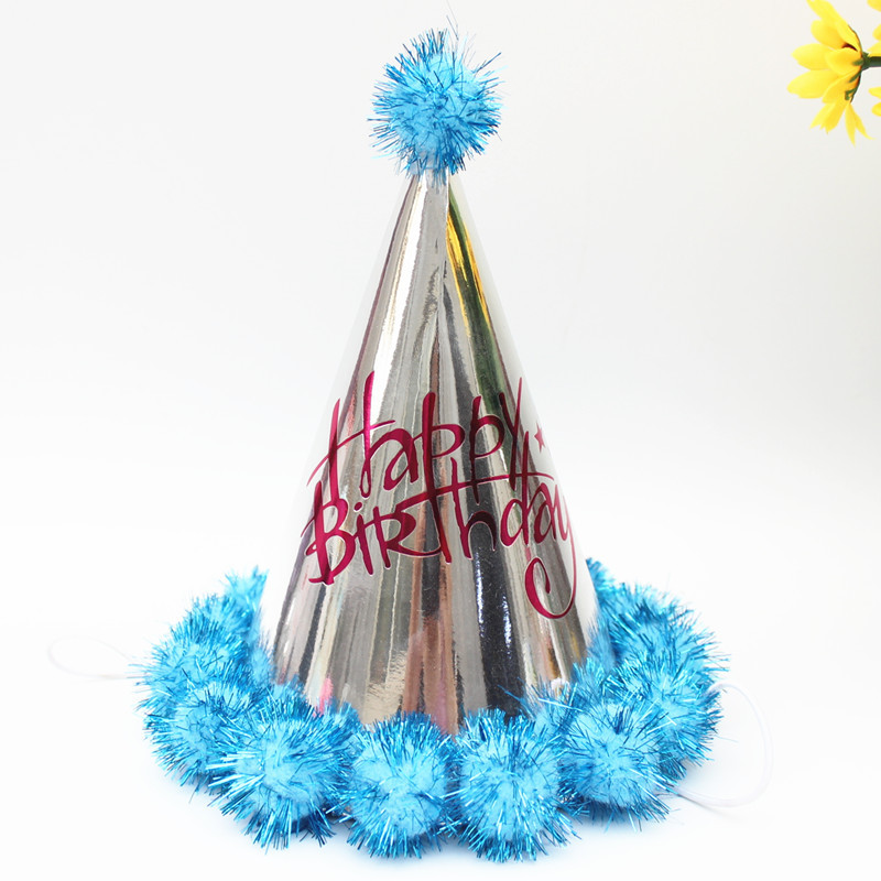 Children's Adult Birthday Hat Laser Reflective Pointed Ball Cap Party Cone Hat Crown Cap Fluffy Ball Cap Children's Adult Birthday Hat Laser Reflective Pointed Ball Cap Party Cone Hat Crown Cap Fluffy Ball Cap