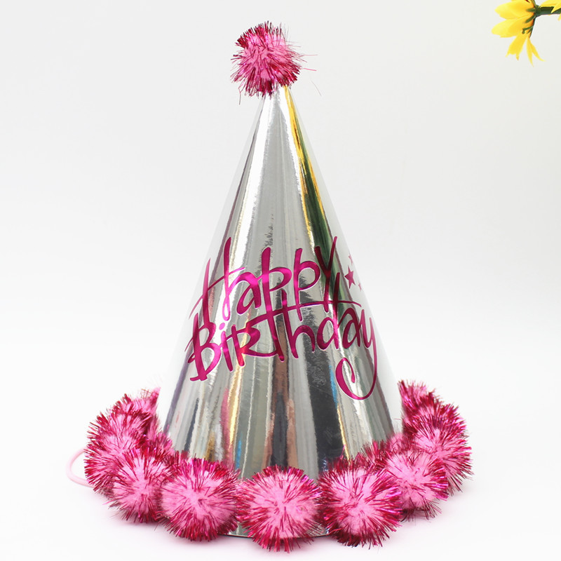 Children's Adult Birthday Hat Laser Reflective Pointed Ball Cap Party Cone Hat Crown Cap Fluffy Ball Cap Children's Adult Birthday Hat Laser Reflective Pointed Ball Cap Party Cone Hat Crown Cap Fluffy Ball Cap