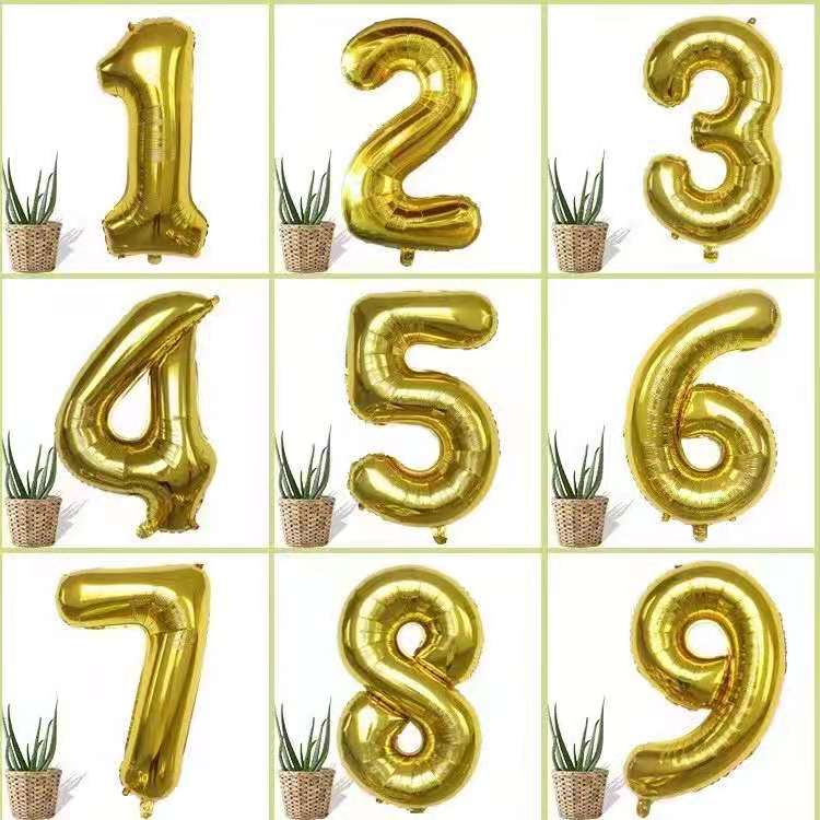 32-Inch Gradient Color Digital Balloon Children's Birthday Decoration Balloon Crown Digital Aluminum Film Balloon Factory Wholesale 32-Inch Gradient Color Digital Balloon Children's Birthday Decoration Balloon Crown Digital Aluminum Film Balloon Factory Wholesale