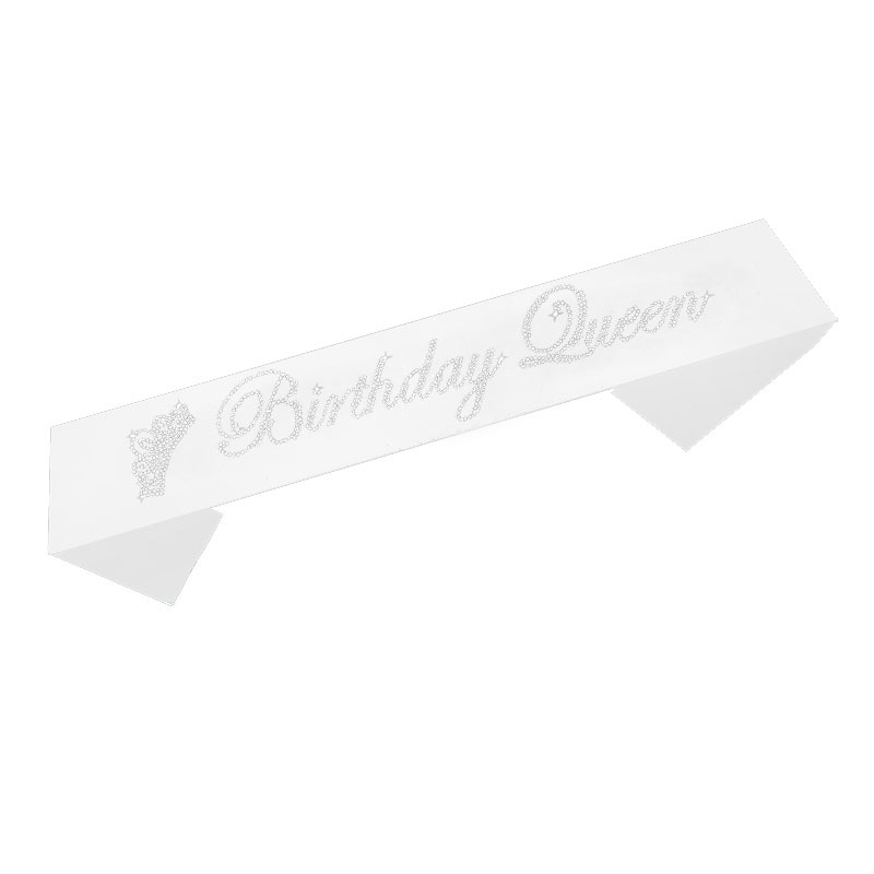AliExpress Amazon Birthday Party Etiquette Crown Birthday Queen Black and White Pink Shoulder Strap