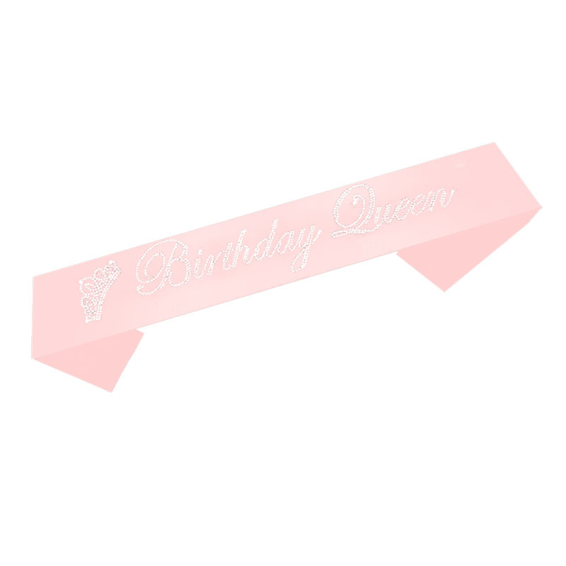 AliExpress Amazon Birthday Party Etiquette Crown Birthday Queen Black and White Pink Shoulder Strap