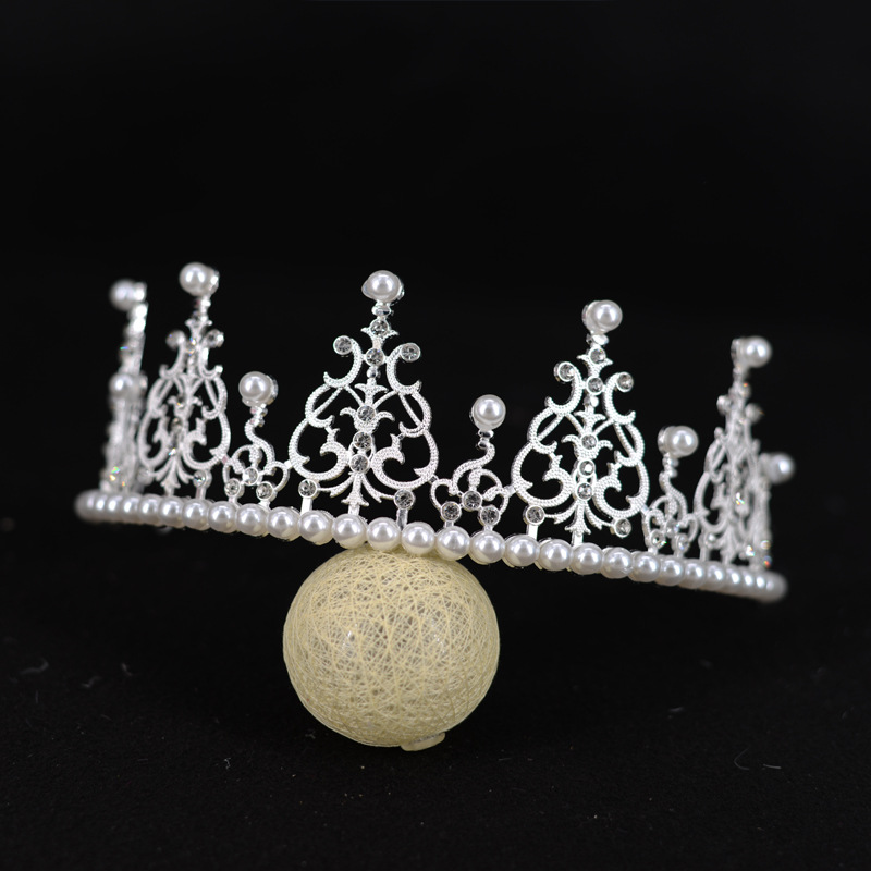 Bridal Crown Baby Crown Headdress Birthday Cake Crown Decoration Princess Lace Crown Hair Clasp Wholesale