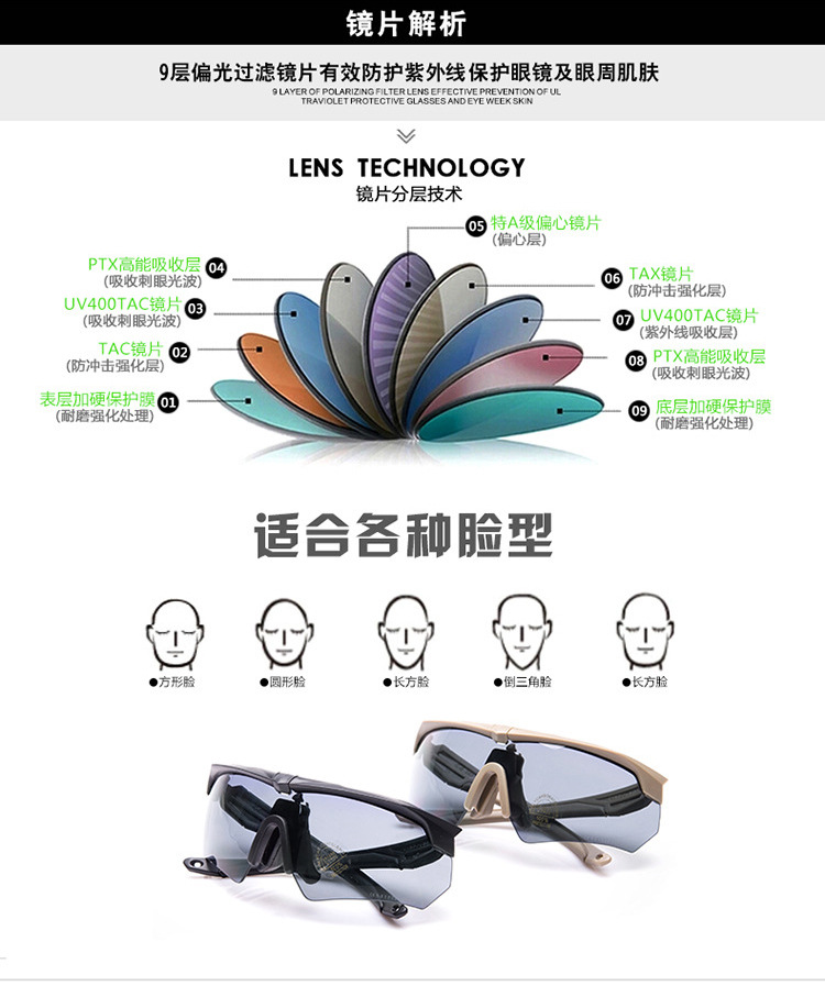 Military Fans CS Equipment Outdoor Windproof Glasses Sports Riding Goggles Bulletproof Tactical Military Glasses Goggles