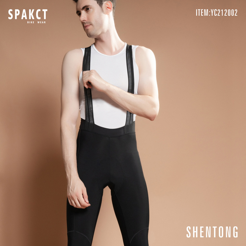Shoulder Strap Riding Pants Men&#039;s Autumn and Winter Mountain Bike Warm Trousers Road Bicycle Pants Cycling Equipment