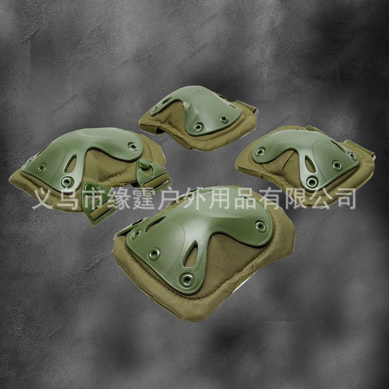 Cross-Border Spot Knee and Elbow Pad Four-Piece Diamond Protective Gear Military Fans CS Field Equipment Outdoor Riding Kneelet Cross-Border Spot Knee and Elbow Pad Four-Piece Diamond Protective Gear Military Fans CS Field Equipment Outdoor Riding Kneelet