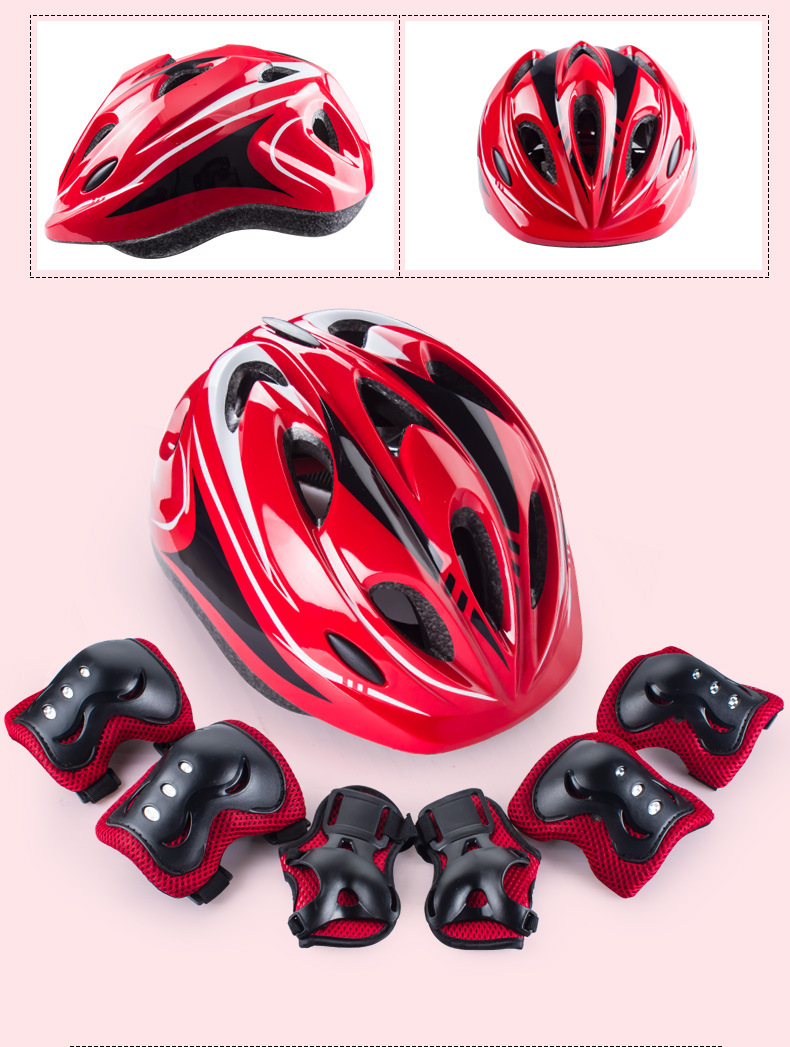Cross-Border Roller Skating Equipment Full Set Children's Helmet Protective Gear Set Balance Car Bicycle Riding Sports Helmet Cross-Border Roller Skating Equipment Full Set Children's Helmet Protective Gear Set Balance Car Bicycle Riding Sports Helmet